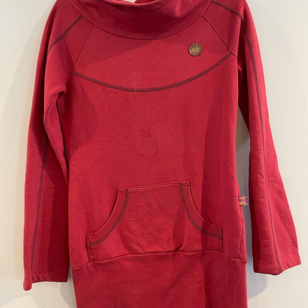 Colcci made in Brazil red embroidered appliqué sweater tunic size m